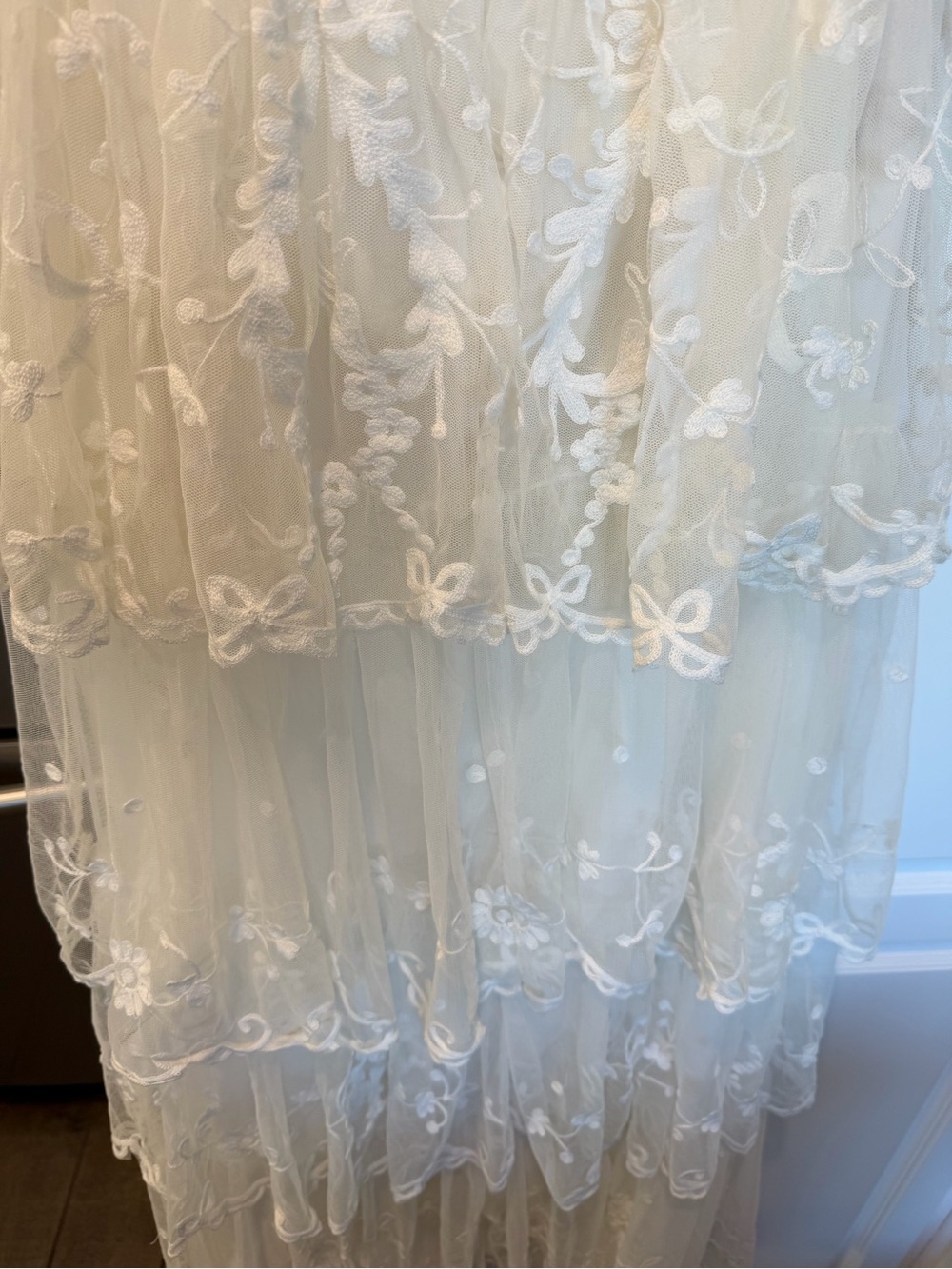 LoveShackFancy Ivory Tiered Lace Maxi Skirt - Picture 3 of 5
